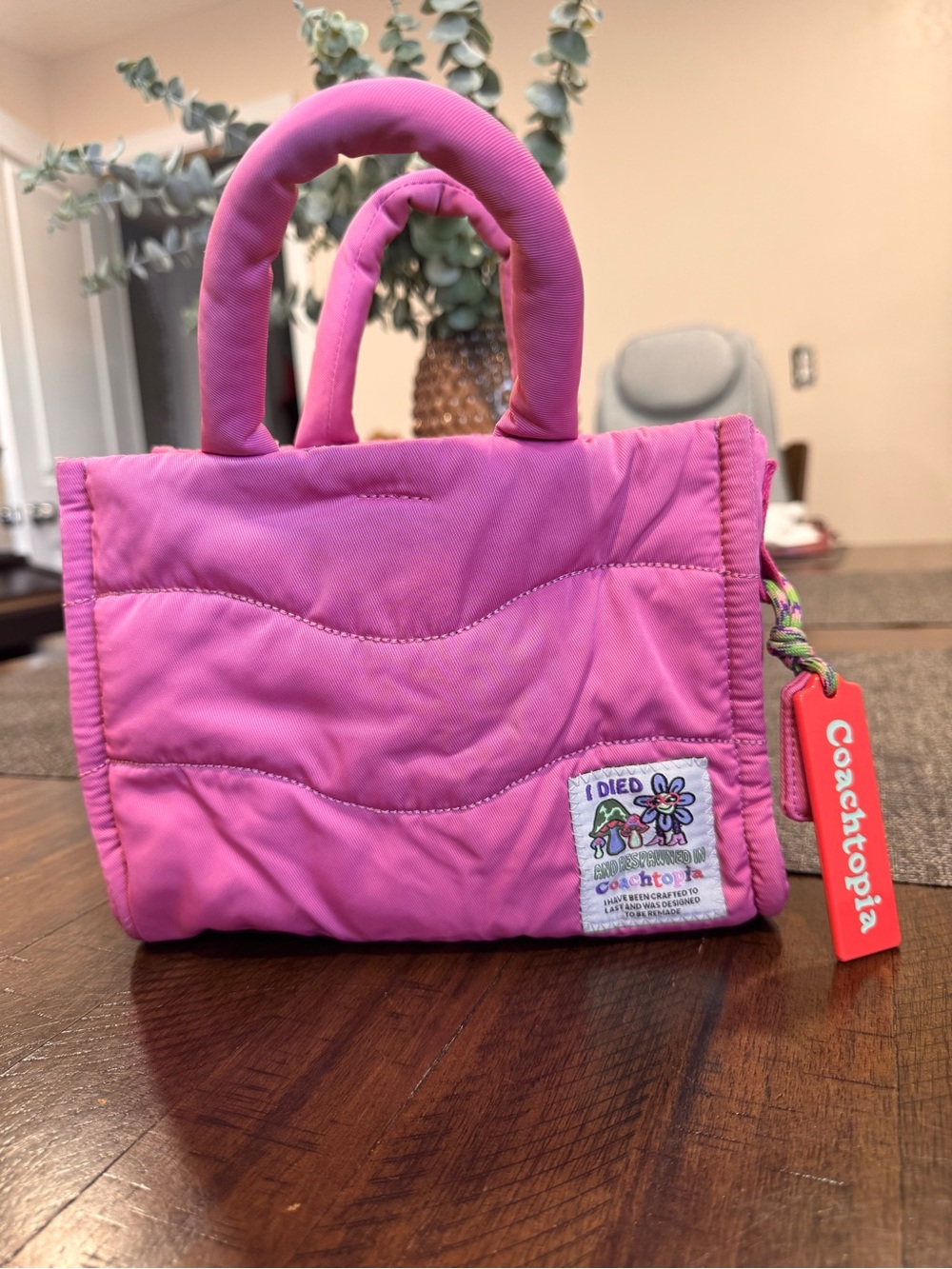 Coachtopia Quilted Mini Tote in Bright Pink